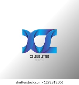 xz x z circle lowercase design of alphabet letter combination with infinity suitable as a logo for a company or business - Vector