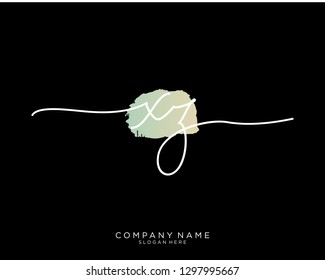 XZ X Z Initial handwriting logo template