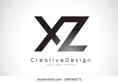 XZ X Z Letter Logo Design in Black Colors. Creative Modern Letters Vector Icon Logo Illustration.