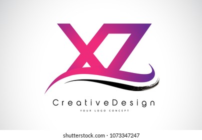 XZ X Z Letter Logo Design in Black Colors. Creative Modern Letters Vector Icon Logo Illustration.