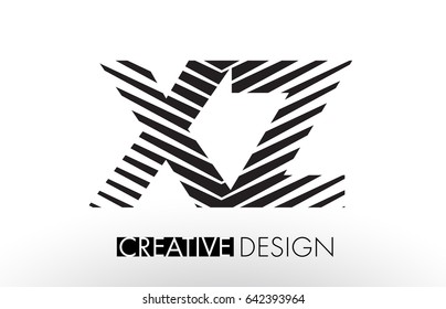 XZ X Z Lines Letter Design with Creative Elegant Zebra Vector Illustration.