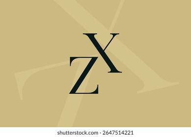 XZ or ZX letter logo icon design. Classic style luxury initials monogram.