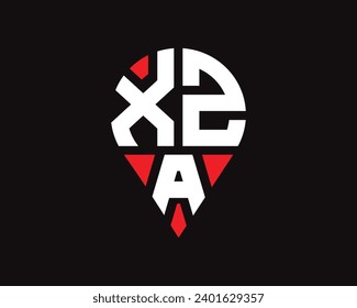 XZA letter location shape logo design