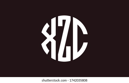 XZC Circle Emblem Abstract Monogram Letter Mark Vector Logo Template