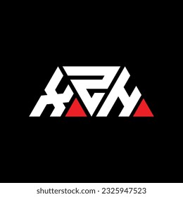 XZH triangle letter logo design with triangle shape. XZH triangle logo design monogram. XZH triangle vector logo template with red color. XZH triangular logo Simple, Elegant, and Luxurious design.
