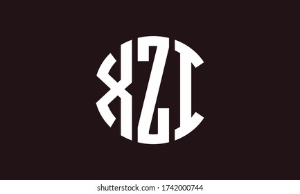XZI Circle Emblem Abstract Monogram Letter Mark Vector Logo Template