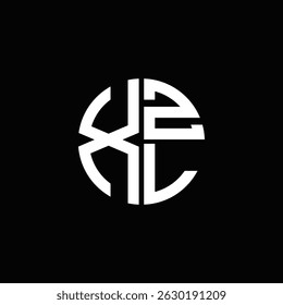 Logotipo XZL ícone XZL monograma XZL letra XZL minimalista Círculo plano Design de logotipo abstrato moderno exclusivo.
