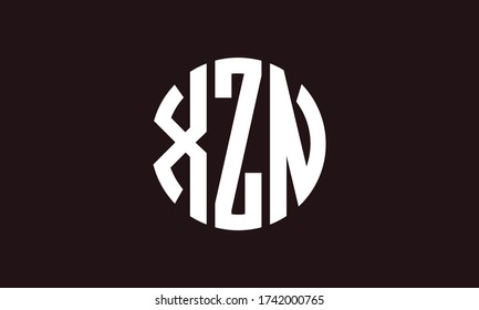 XZN Circle Emblem Abstract Monogram Letter Mark Vector Logo Template