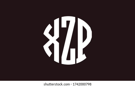 XZP Circle Emblem Abstract Monogram Letter Mark Vector Logo Template