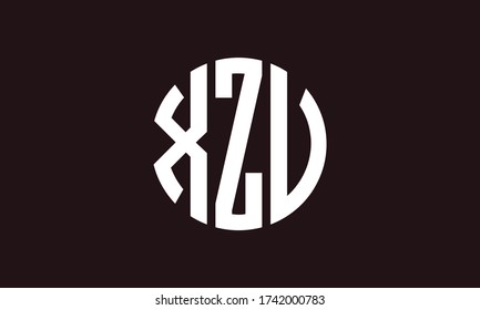 Plantilla de logotipo de marca vectorial de la letra monográfica del círculo XZV