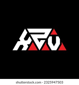 XZV triangle letter logo design with triangle shape. XZV triangle logo design monogram. XZV triangle vector logo template with red color. XZV triangular logo Simple, Elegant, and Luxurious design.