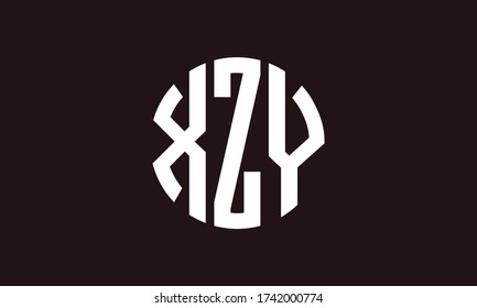 XZY Circle Emblem Abstract Monogram Letter Mark Vector Logo Template