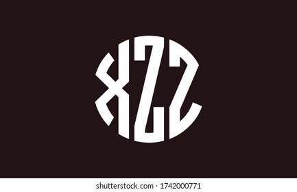 Plantilla de logotipo de marca vectorial de la letra monográfica del círculo XZZ Emblem Resumen