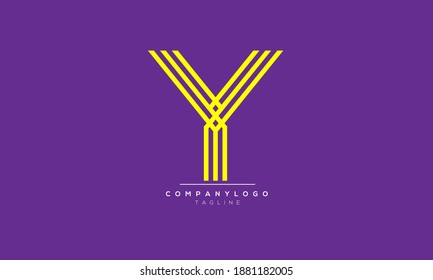 Y iniciales abstractas diseño del logotipo del alfabeto de texto de letra monográfica
