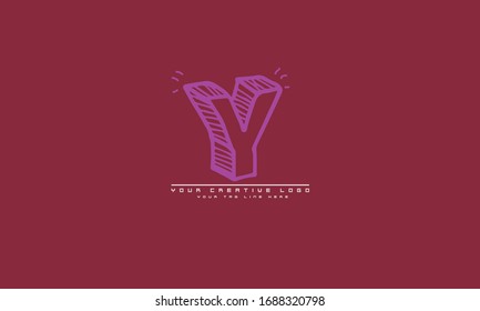 Y abstract vector logo monogram template