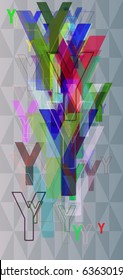 Y Alphabet art texture