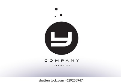 Y alphabet company letter logo design vector icon template simple black white circle dot dots creative abstract