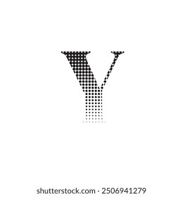 y alphabet halftone dotted effect logo icon vector illustration eps
