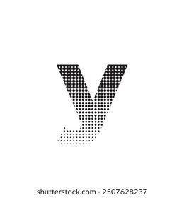 y alphabet halftone dotted effect logo icon vector illustration eps