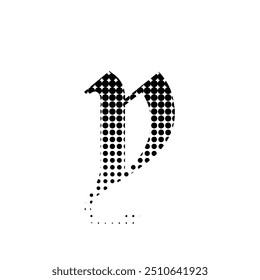y alphabet halbton gepunkteter effekt logo symbol vektorgrafik eps