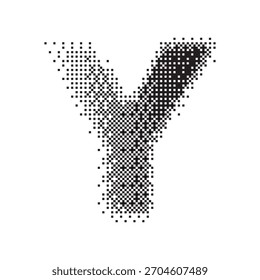 Y alphabet halftone dotted effect logo icon vector illustration eps