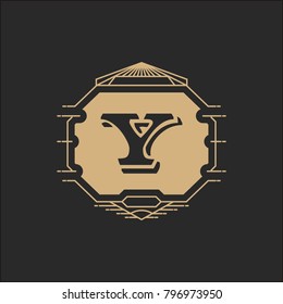 Y Alphabet initials crest emblem logo