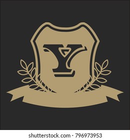 Y Alphabet initials crest emblem logo