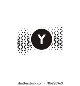 Y alphabet Letter with circle halftone logo