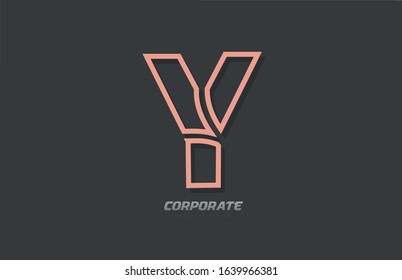 Y alphabet letter line company business brown grey logo icon design. Suitable for corporate logotype