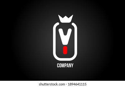 Y alphabet letter logo for company and corporate in black red and white colors. Creative icon design with king crown. Can be used for a logotype or branding