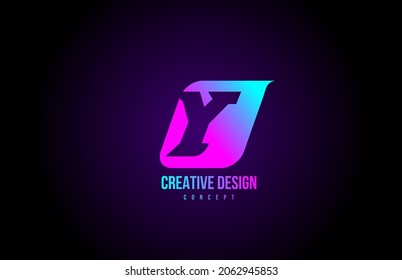 Y alphabet letter logo icon in pink colour. Design for company and business