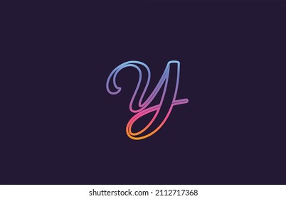 Y alphabet letter logo icon design. Creative template for business and company with colorful line color