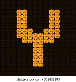 Y, alphabet on Halloween theme