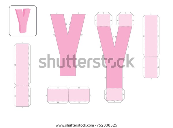 Download Y Alphabet Paper Model Template Cut Stock Vector Royalty Free 752338525