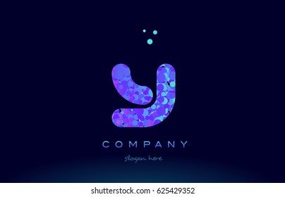 y alphabet pink blue bubble circle dots creative letter company logo vector icon design template