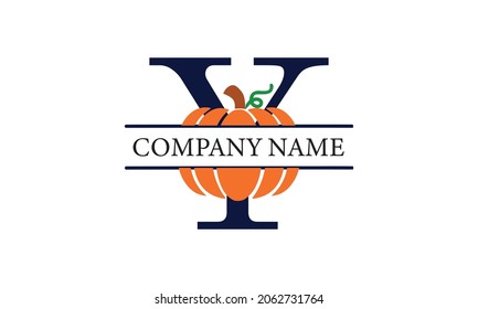 Y Alphabet Pumpkin modelo de logotipo de vector monograma abstracto