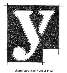 Y alphabet Sketchbook vector 