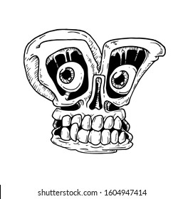 Y, ALPHABET SKULL VECTOR DESIGN, DRAWING STYLE