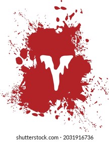 Y - Alphabet with splash and spray effect and red background.