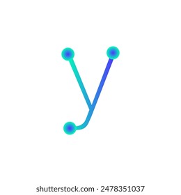 y alphabet tech logo gradient vector eps