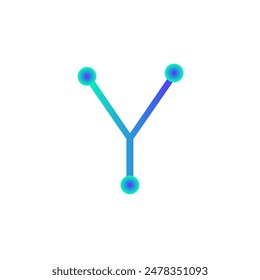 y alphabet tech logo gradient vector eps