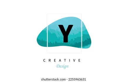 Y alphabet water color logo artistic, fancy, trendy hand drawn vector design on white background