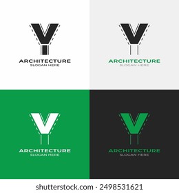 y Vector de diseño de logotipo de letra de arquitectura  