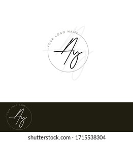  A Y AY Initial letter handwriting and signature logo.