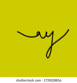 a y ay initial letter handwriting and signature logo