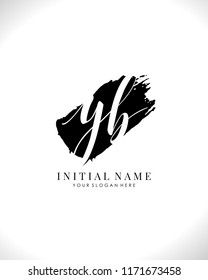 Y B Initial brush and handwriting logo template vector