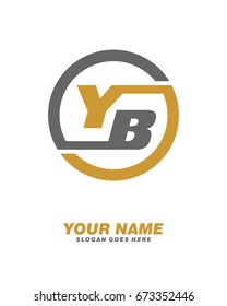Y B initial circle logo template vector