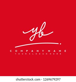 Y B Initial handwriting logo vector