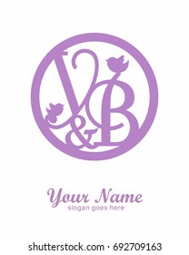 Y B initial wedding decorative logo template
