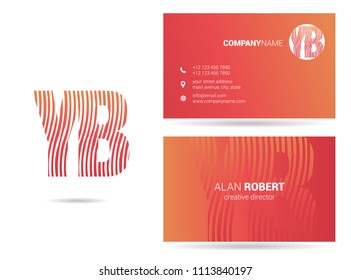 Y & B Joint waves letter design with business card template
